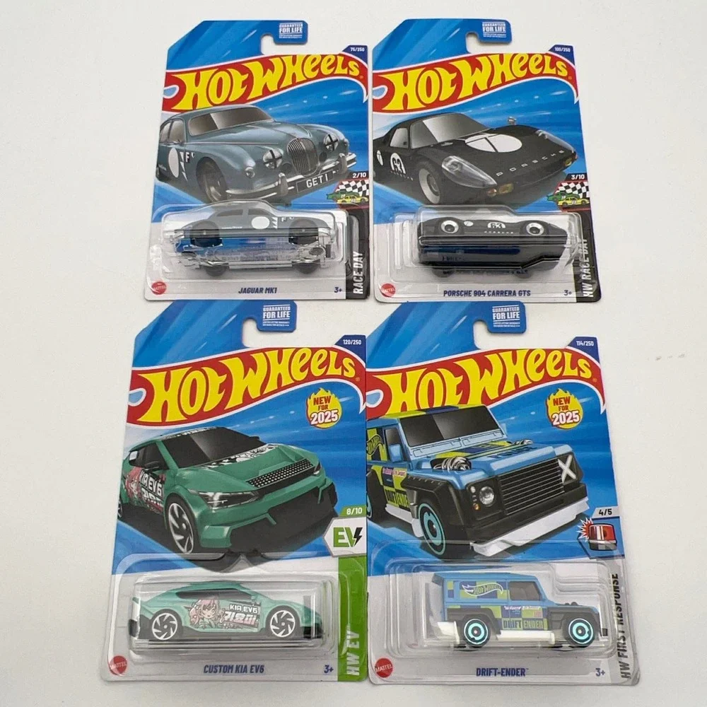 Hot Wheels '25 Lot Porsche 904 Carrera GTS Jaguar MK1 Custom Kia EV6 Drift-Ender